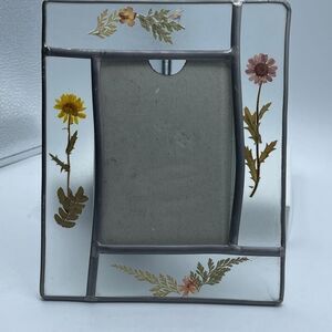 Vintage Worldmarket dried flower leaded rectangular picture frame